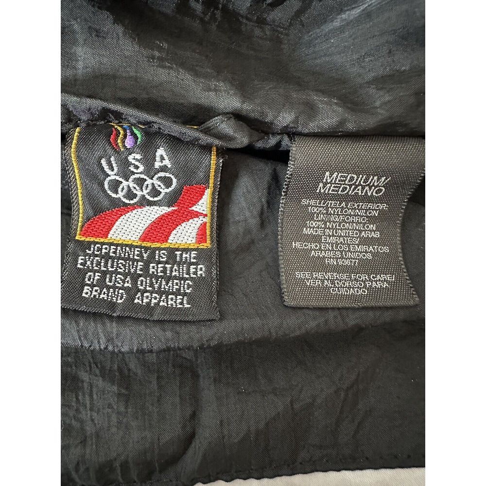 VTG JCPenneys USA Olympics Windbreaker Men Medium‎ Black Lightweight Jacket - Picture 3 of 8